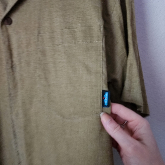 KAVU Hemp blend button up resort wear short sleeve shirt size XL - Picture 4 of 8